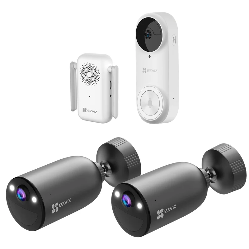 Ezviz Camera 2K Battery WiFi & Doorbell 5MP Wireless & Chime, Wireless Security Camera Outdoor Human Detection & DIY Smart Home, Spotlight Defense Color Night Vision & Two-Way Audio