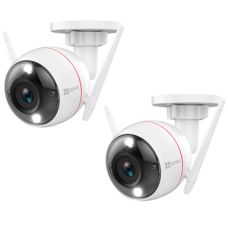 Ezviz Wireless Security Camera Outdoor 2K WiFi 2pcs, Spotlight & Active Defense, Smart Home AI Human Detection & DIY Kit, Color Night Vision & Two-Way Audio