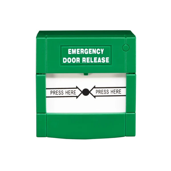 Green resettable double pole break glass
