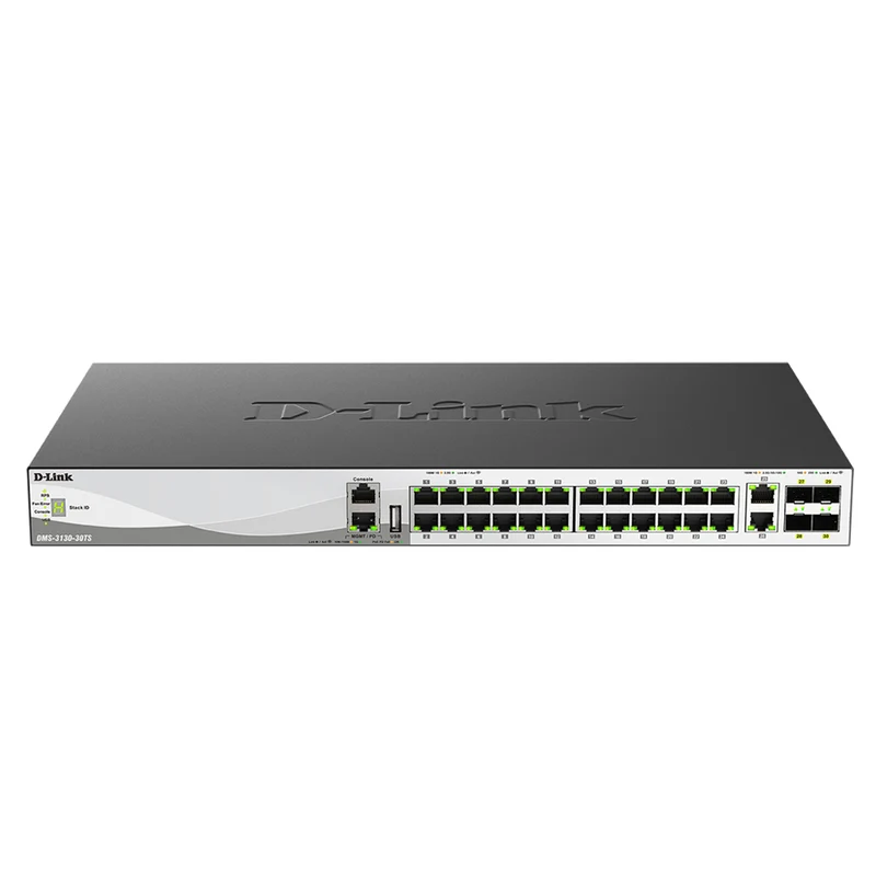 30-Port Fully Managed Multi-Gigabit Stackable Switch (DMS-3130-30TS) with 2 10G & 4 25G Ports
