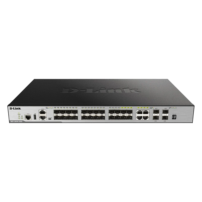 28-Port Layer 3 Stackable Managed Gigabit Fiber Switch - DGS-3630-28SC/SI