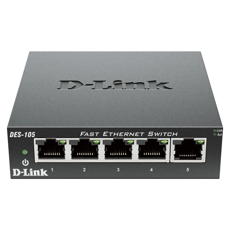 5-Port 10/100 Unmanaged Metal Desktop Switch - DES-105