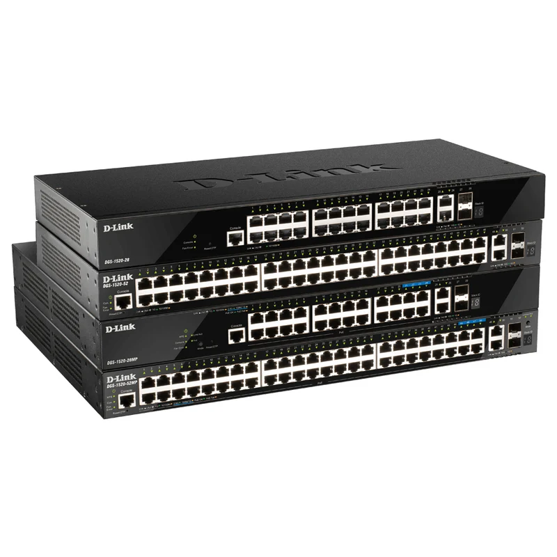 28-Port Layer 3 Stackable Smart Managed Switch - DGS-1520-28MP