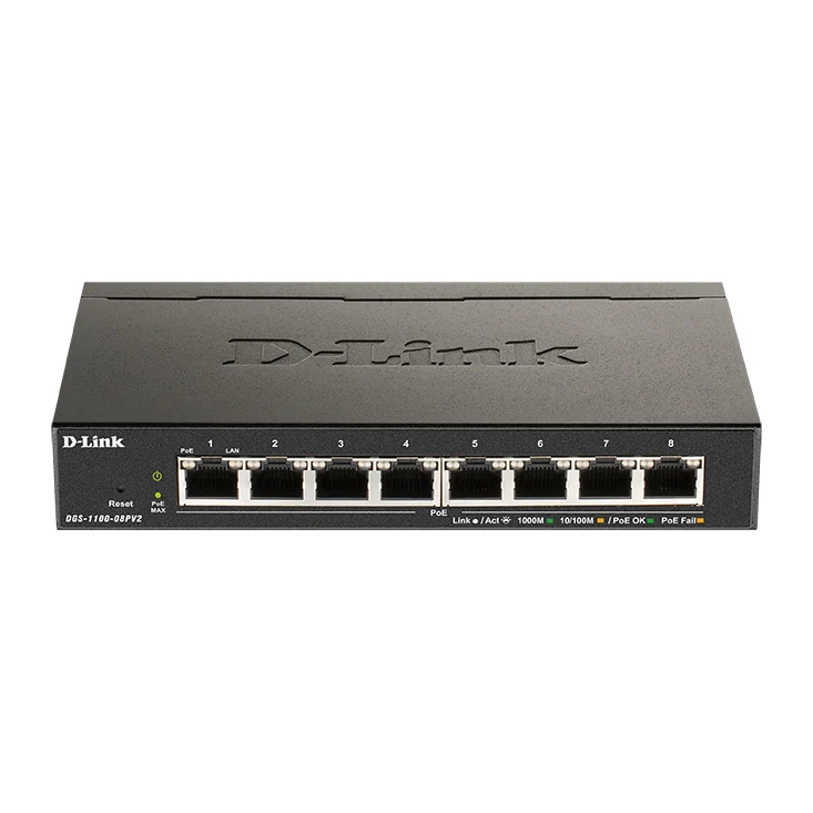 8-Port Gigabit PoE Smart Managed Switch - DGS-1100-08PV2