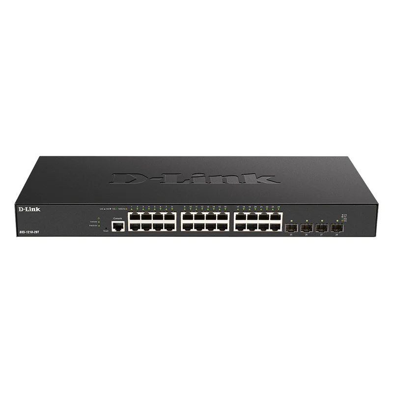24-Port SFP+ 10G Smart Managed Switch with 4 x 10G SFP+/25G SFP28 Ports - DXS-1210-28T