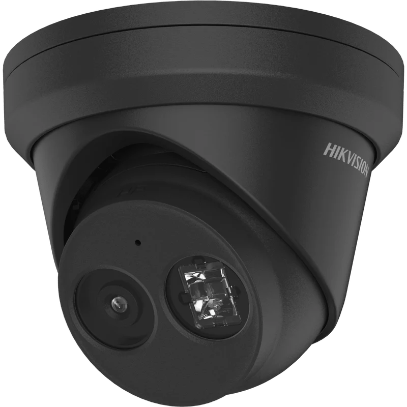 Hikvision IP Network AcuSense Turret Camera, 4MP, IR, IK10, Mic, 4mm, Black (DS-2CD2343G2-IU-4MM-B)