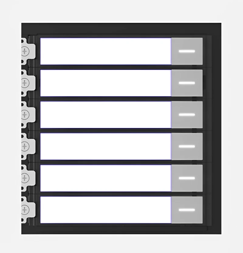 Hikvision Video Intercom Modular Station Sub Module - 6 Call Buttons (DS-KD-KK)