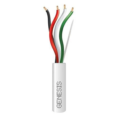 Genesis 14/4 Stranded Audio Wire 500FT/152m Box, FT4 CMR, White (GEN-52535001)
