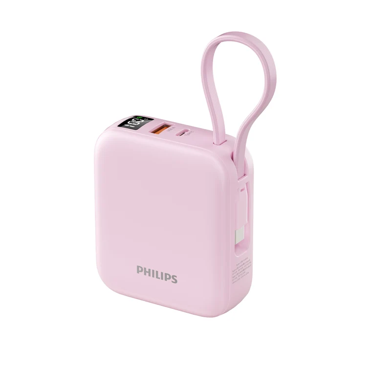 Philips DLP9205P/97 10000mAh CCC Qi2 + USB-C 22.5W Cable - Pink