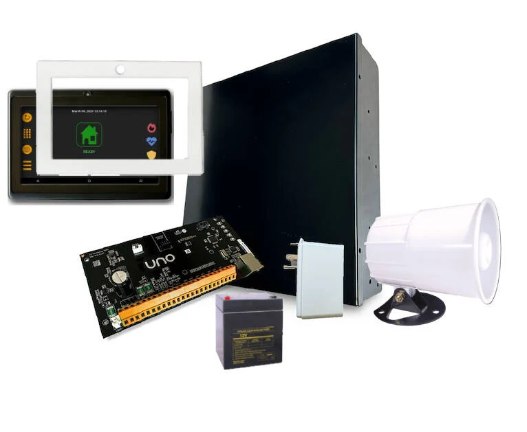 UNO Alarm Kit - White TouchScreen,Mount, Enclosure, 4AH Battery, PWR Supp, Siren (UNO-KIT-WT7W)