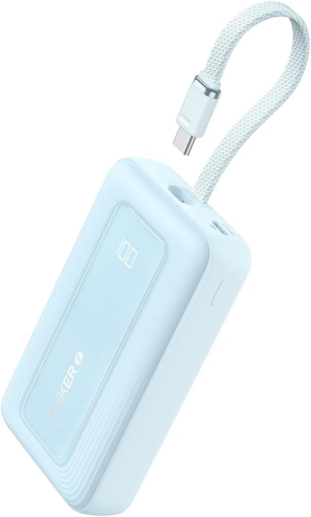Anker A1688H11-BK 10000mAh PD30W Built-In USB-C Cable Powerbank - Blue