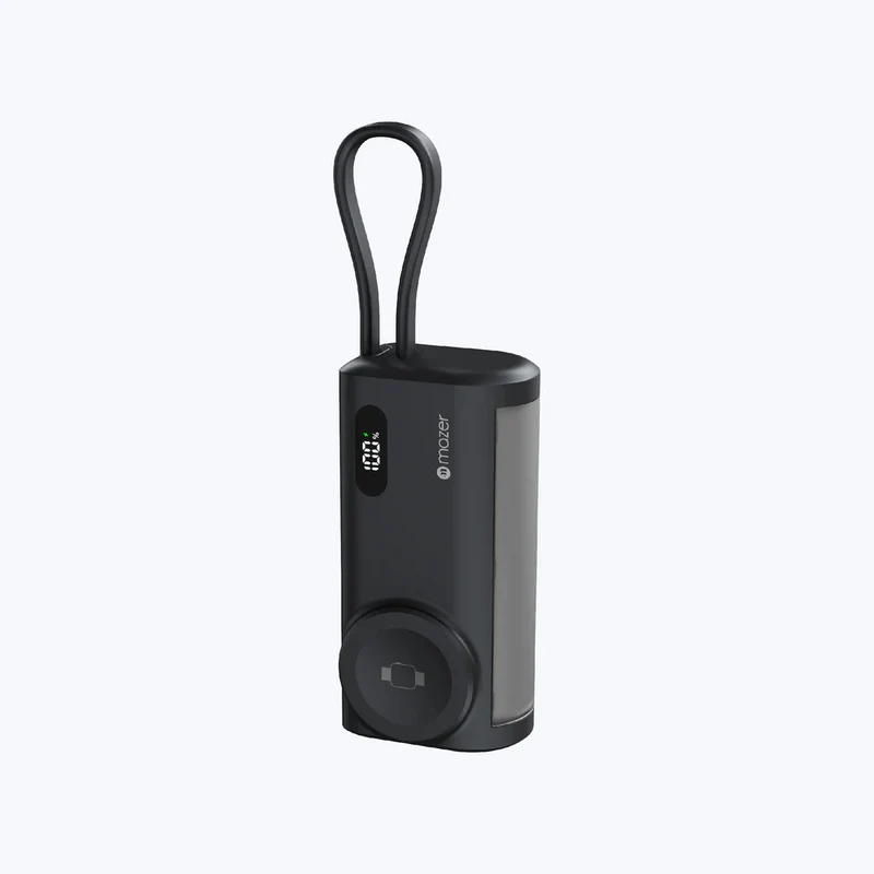 Mazer PowerCharge Pocket 2 5,000 mAh PD20W (Built-in Foldable USB-C Port, USB-C Cable & Apple Watch Charger) Power Bank (CCC Certified)