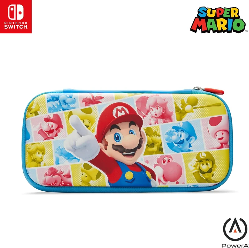 PowerA Slim Case for Nintendo Switch - OLED Model, Nintendo Switch, Nintendo Switch Lite - Mushroom Kingdom Reel (Officially Licensed)