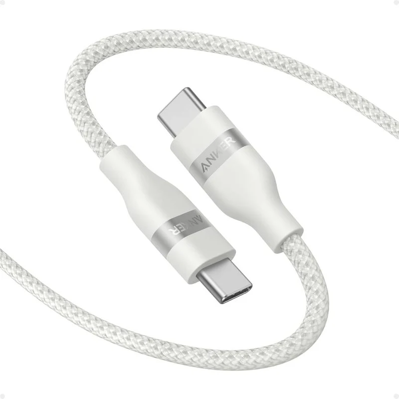 Anker Nano USB C Cable Softline 240W Flexible Multi-Color Braided Cord - White
