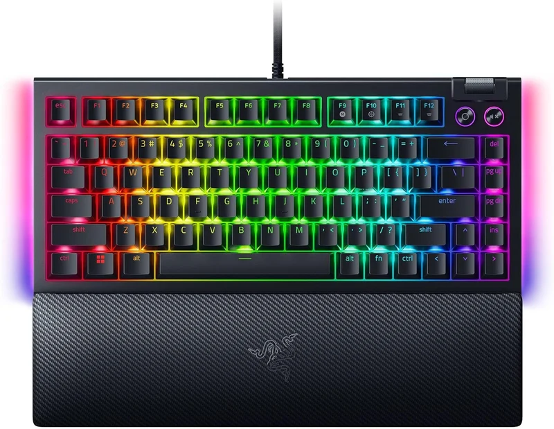 Razer BlackWidow V4 75% Hot-swappable Mechanical Gaming Keyboard (US Layout) - Black