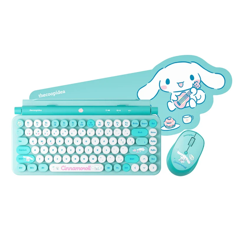 Thecoopidea Sanrio Retro Tappy Wireless Keyboard & Mouse Set (Cinnamoroll)