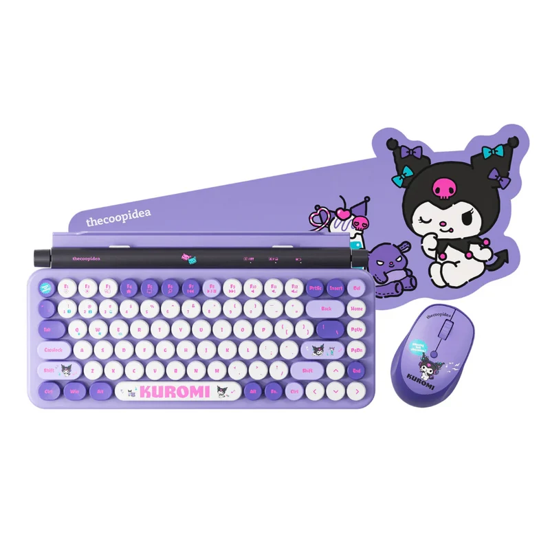 Thecoopidea Sanrio Retro Tappy Wireless Keyboard & Mouse Set (Kuromi)