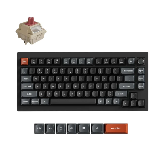 Keychron V1 Ultra 8K Wireless Custom Mechanical Keyboard - Red