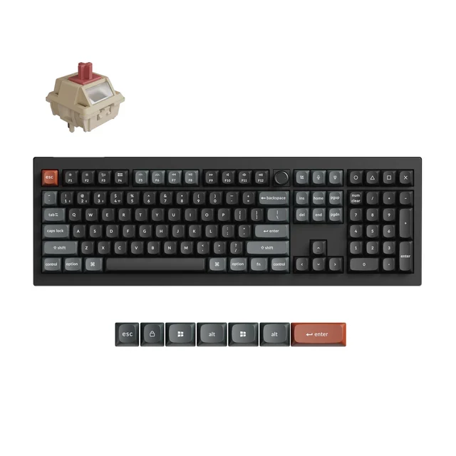 Keychron V6 Ultra 8K Wireless Custom Mechanical Keyboard - Red