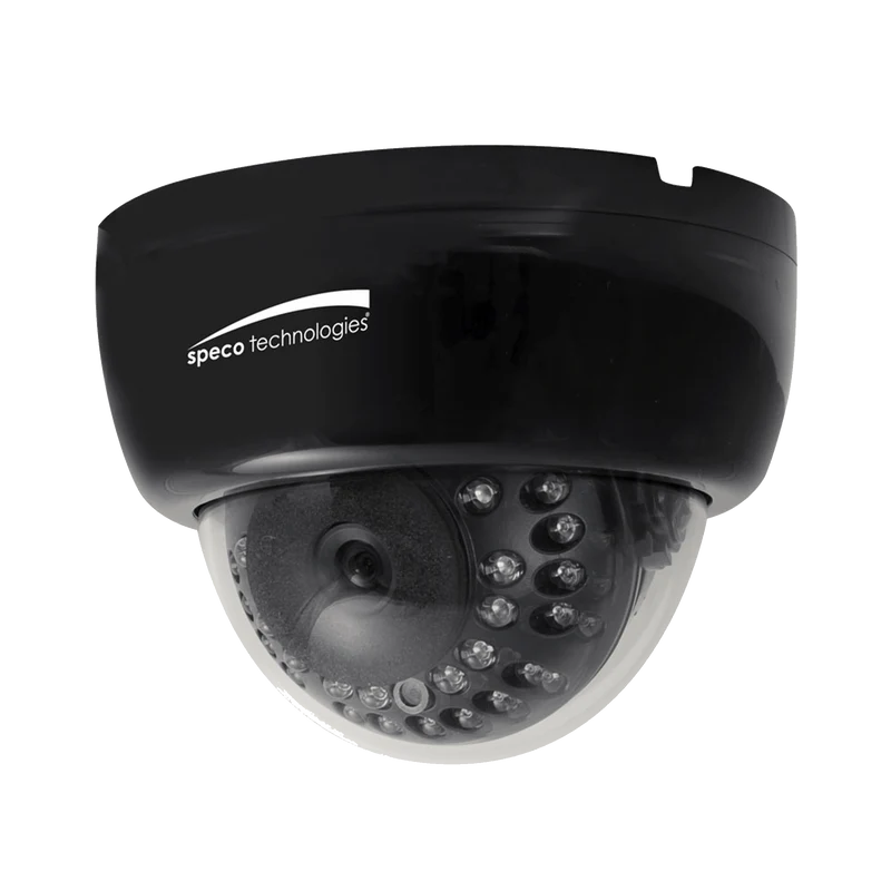 Speco 2MP HDTVI Indoor Dome w/IR, 2.8-12mm VF Lens, 12/24V, Black, TAA (SPE-HLED33DTB)