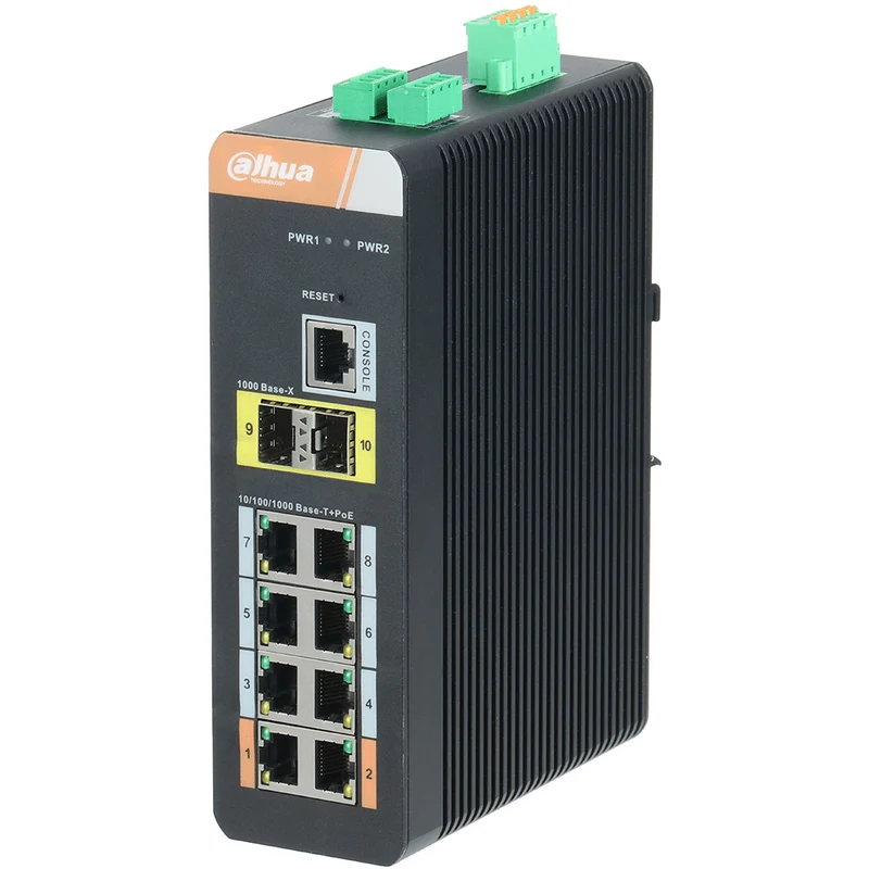 Dahua 8-Port Industrial PoE Gigabit Switch (DH-PFS4210-8GT-DP)
