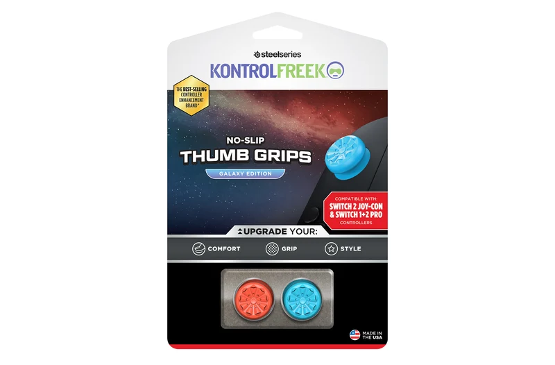 KONTROLFREEK Thumb Grips Galaxy Edition - Red and Blue Nintendo Switch 2 Thumb Grips