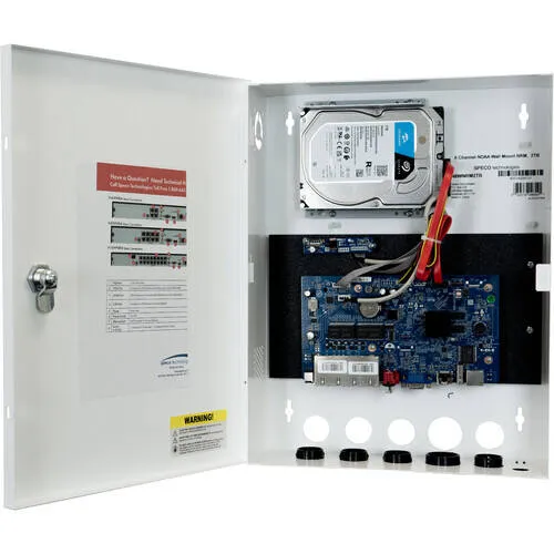 Speco 16 Channel Wall Mount 4K H.265 NVR with PoE and 2 SATA- NDAA 16TB (SPE-N16WNRM16TB)