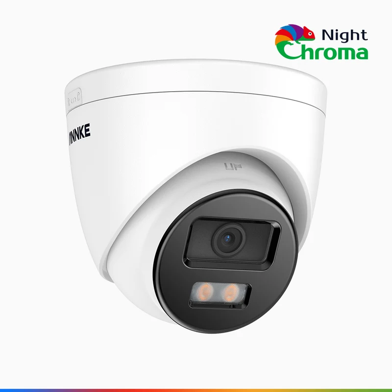 NightChroma TM NC500 - Caméra de Surveillance extérieure PoE 3K, vision nocturne polychrome, f/1.0 Super ouverture (0,001 Lux), Alignement actif, Microphone intégré, Fente pour carte SD