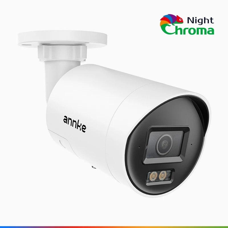 NightChroma TM NC800 - Caméra de Surveillance extérieure PoE 4K, Vision nocturne couleur ultime, super ouverture f/1.0 (0,0005 Lux), Détection Personne-Véhicule, Microphone intégré, Analyse comportementale intelligente