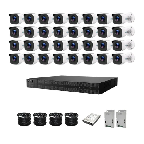 HiLook by HikVision 32 Ch Turbo HD Kit - Embedded DVR - 32 x HD1080P Camera - 20m IR - 2TB HDD - 400m Cable