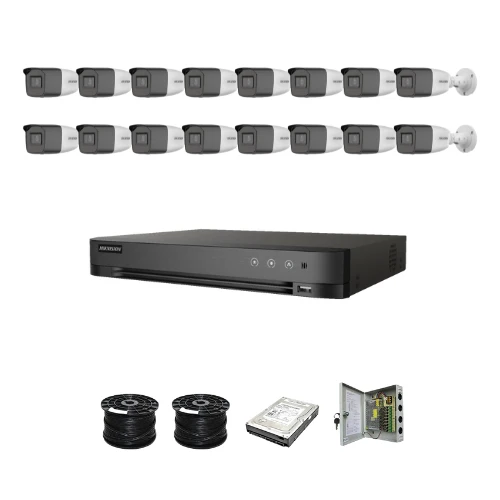 HikVision 16Ch Turbo HD Kit - Embedded DVR - 16 x Vari Focul HD1080P Camera - 40M Night vision - 2TB HDD - 200m Cable
