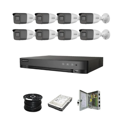 HikVision 8 Ch Turbo HD Kit - Embedded DVR - 8 x Vari Focul HD1080P Camera - 40M Night vision - 1TB HDD - 100m Cable