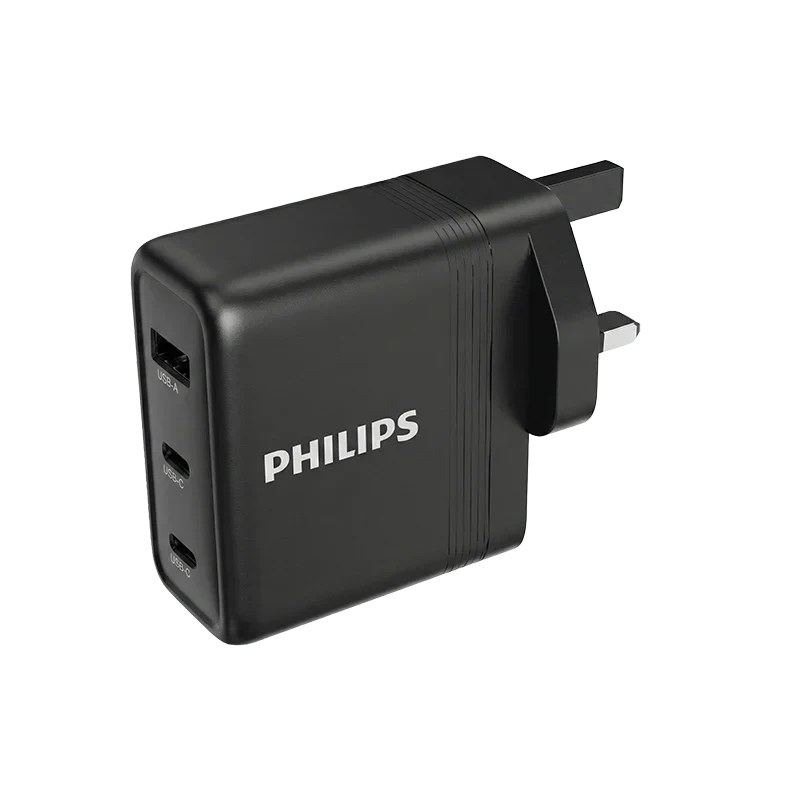 Philips DLP6332CW/05 100W GaN Wall Charger 2C1A (Black)