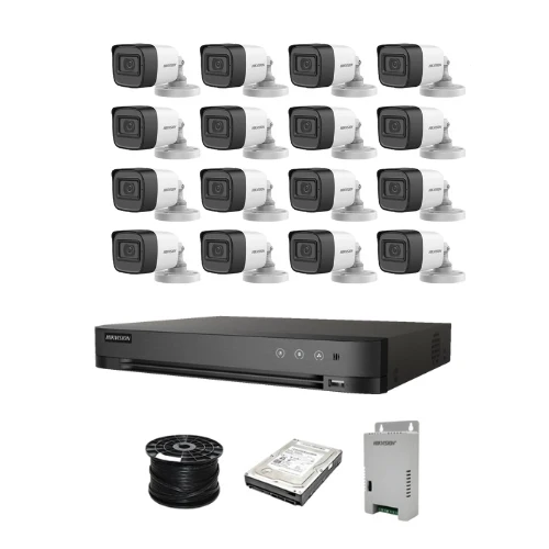 HikVision 16 Ch Turbo HD Kit - 7200 Series DVR up to 4MP - 16 x HD1080P Camera - 20M Night vision - 1TB HDD - 100m Cable
