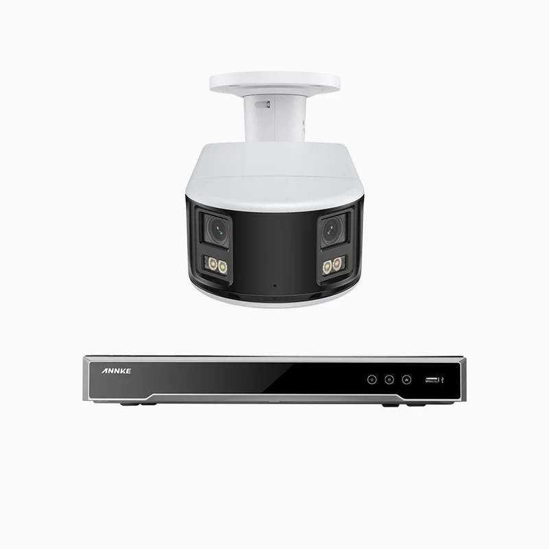 NightChroma TM NDK800 – Kit de surveillance PoE Dual Lens 4K à 8 canaux avec 1 caméra, f/1.0 Super Aperture, Acme Color Night Vision, Active Siren and Strobe, Human & Vehicle Detection, Intelligent Behavior Analysis, Built-in Micphone