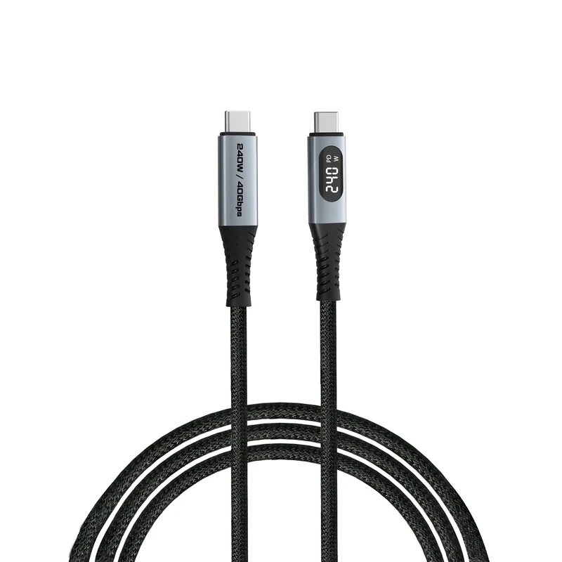 Verbatim Sync & Charge Cable 240W USB-C to USB-C with LED Display (SCC4-CCD240) Black