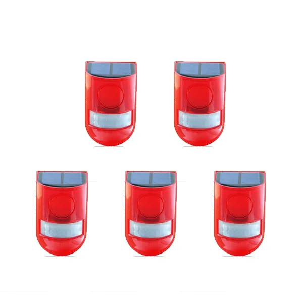 ** Pack of 5*** Solar Alarm Flashing 6 LED Light Motion Sensor Detector Security 129dB Siren (R299 each)
