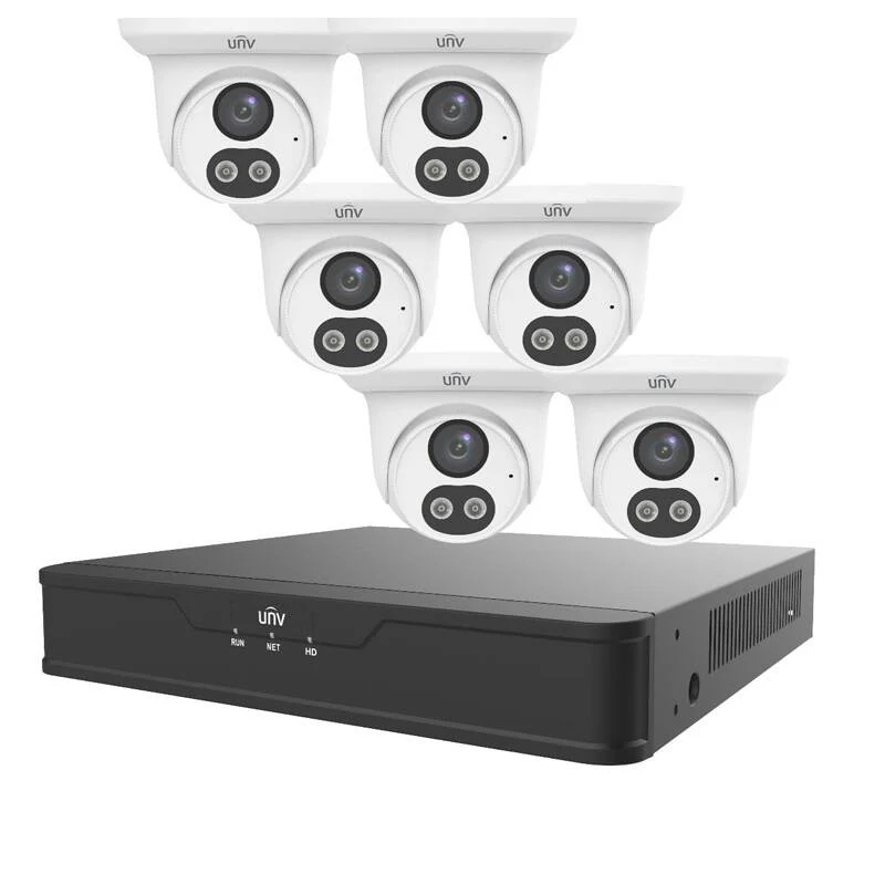 Uniview UNV Smart Dual Light Camera Kit 8 Channel NVR + 6x 4MP Turrets, 1TB HDD (EKDL-S31P8T46T2)