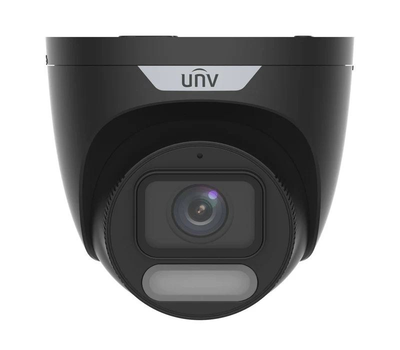 Uniview 8MP 4K Colorhunter Turret Camera,Wise-ISP OwlView, Mic, 2.8mm, Black (IPC3628SR-ADF28KM-WP-BK)