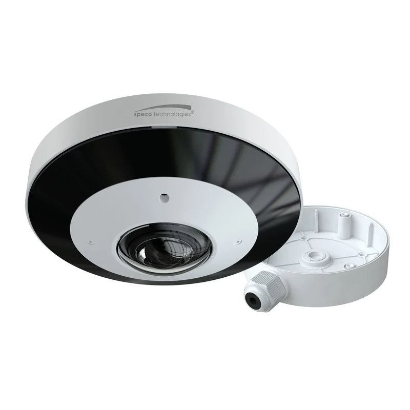Speco 6MP H.265 IP 360 Mini-Dome Fish Eye 360 / 180 Camera with JBox, White (SPE-O6MDP4)