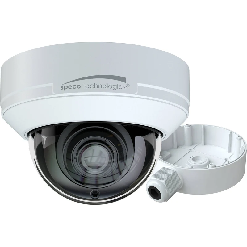 Speco 5MP HD-TVI Dome Camera, IR, 2.8-12mm Motorized lens, Junction Box, White (SPE-V5D2M)