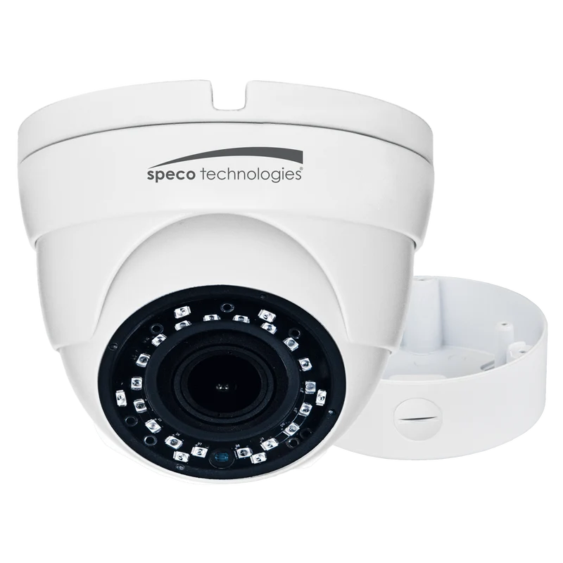 Speco 2MP HDTVI CVI AHD CVBS Eyeball Cam,2.8-12mm Motorized Lens,JBox,UL,White (SPE-VLDT3WM)