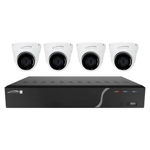 Speco 4channel NVR with 2TB and 4 Digital Deterrent Turret Cameras (SPE-ZIP44T2)