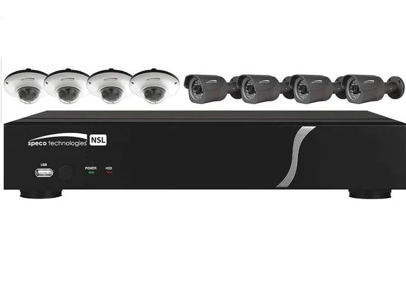 Speco 8 Channel Zip Kit with 4 Bullets, 4 Domes, 2T HD (SPE-ZIPL8BD2)