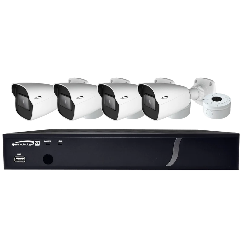 Speco 8CH HDTVI Camera Kit,DVR,1080p,120fps,2TB,4 IR Bullet Cameras 2.8mm,White (SPE-ZIPT84B2)