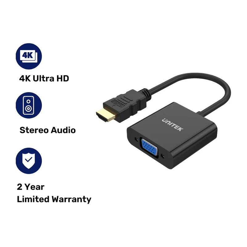 Unitek Y-6333 HDMI to VGA With Audio Converter (Black)