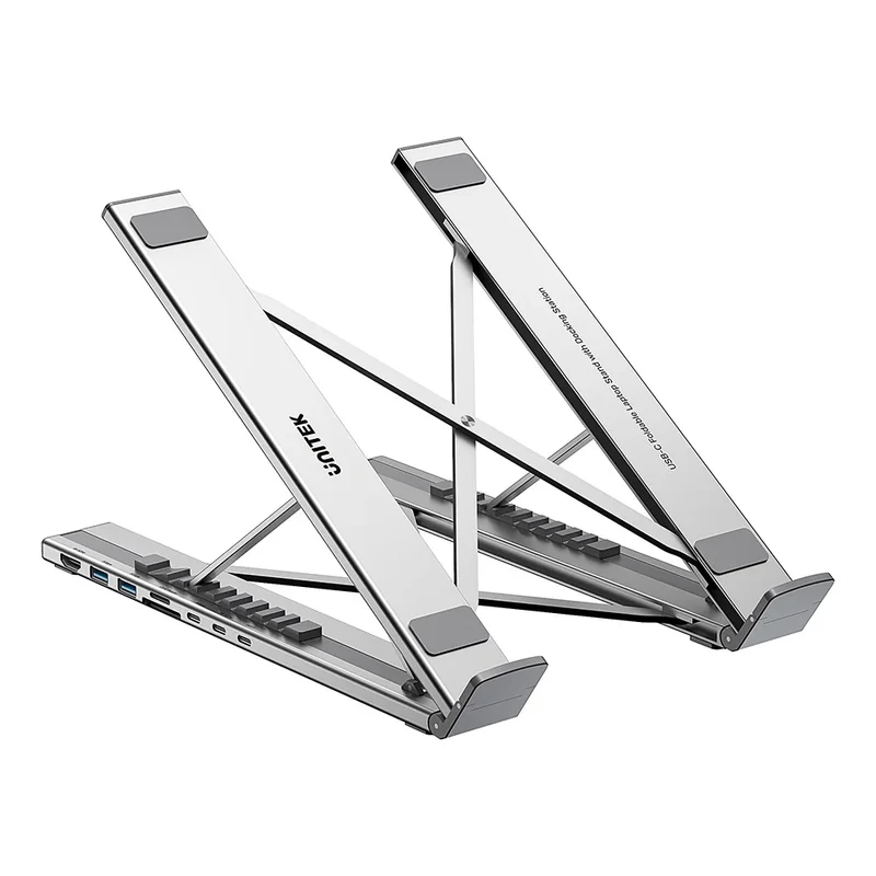 Unitek D1137AGY01 Foldable Laptop Stand with Docking Station
