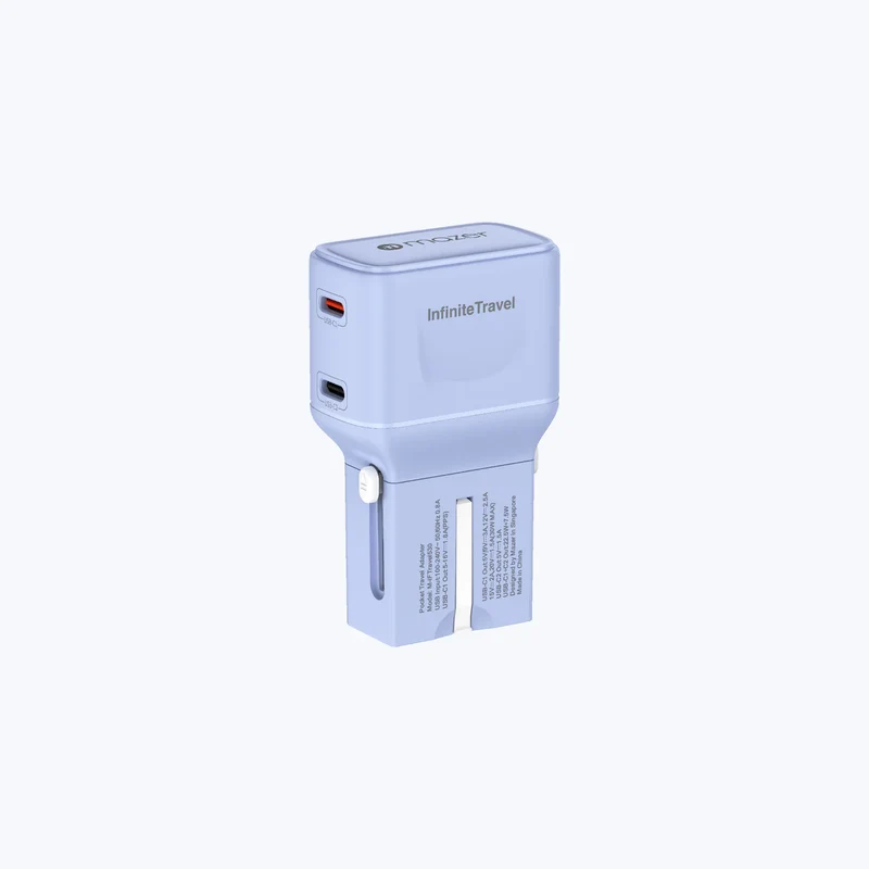 Mazer InfiniteTravel Pocket GaN PD65W 2C Travel Charger - Purple