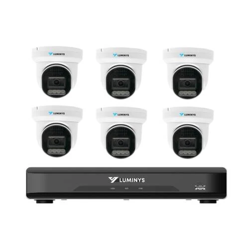 Luminys 5MP LumiLuxLite IP Bundle Kit, 8 Channel 2TB NVR,6 x 5MP Turret Cameras (LM-K56-8L1A2)