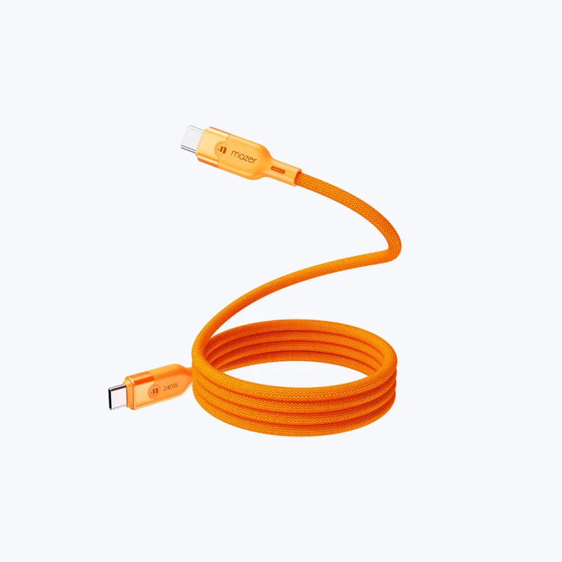 Mazer InfiniteLink Cobra2 240W USB C-C Magnetic Cable (1.25m) Orange